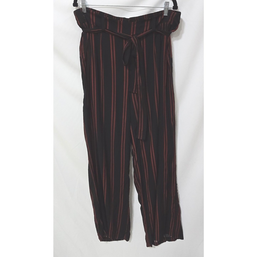 Torrid‎ women plus size 2X stripe Challis self tie wide leg pant breezy chic